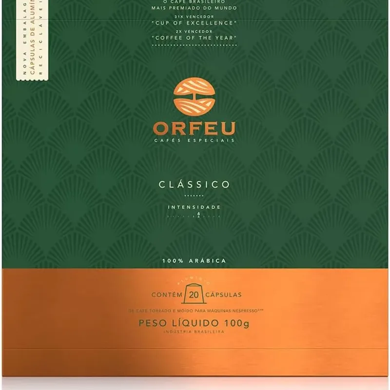 Orfeu Café Clássico 20 Cápsulas Compatível Nespresso