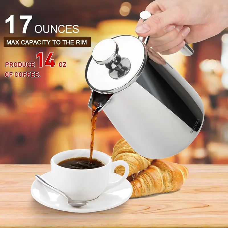 Secura Prensa Francesa 17oz Inox 18/10
