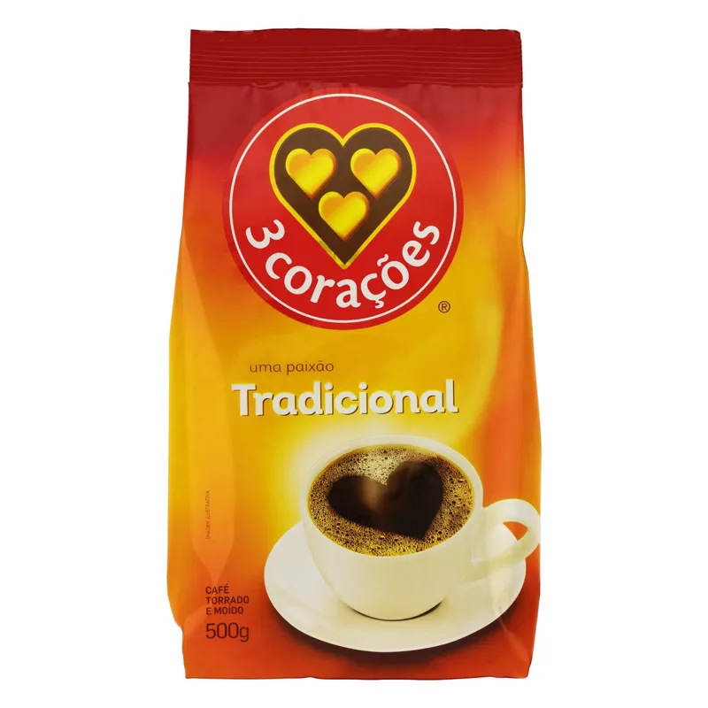 Café 3 Corações Torrado e Moído Tradicional (500 g)